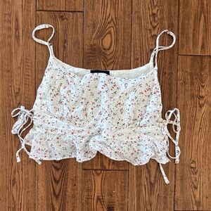 Bardot White Floral Crop Top